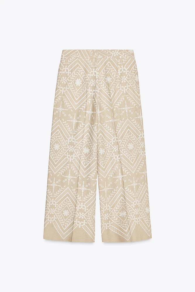PANTALON JUPE-CULOTTE BRODÉ