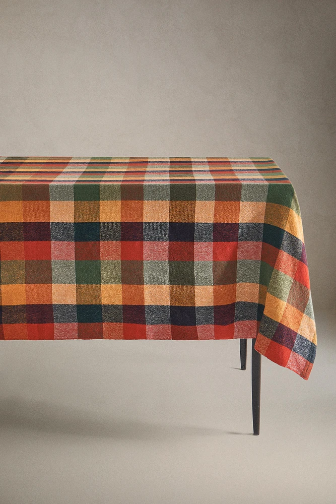 CHECK COARSE COTTON TABLECLOTH