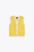 TOP GILET EN MAILLE GROS BOUTONS