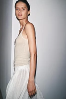 RIBBED T-SHIRT WITH LINEN