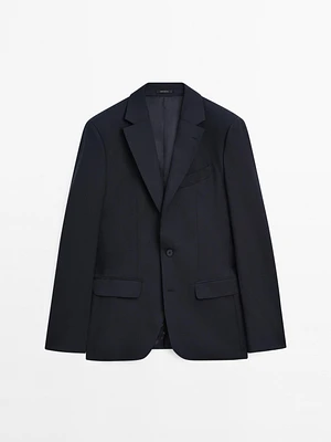 Blazer en laine mélangée