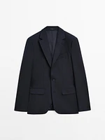 Blazer en laine mélangée