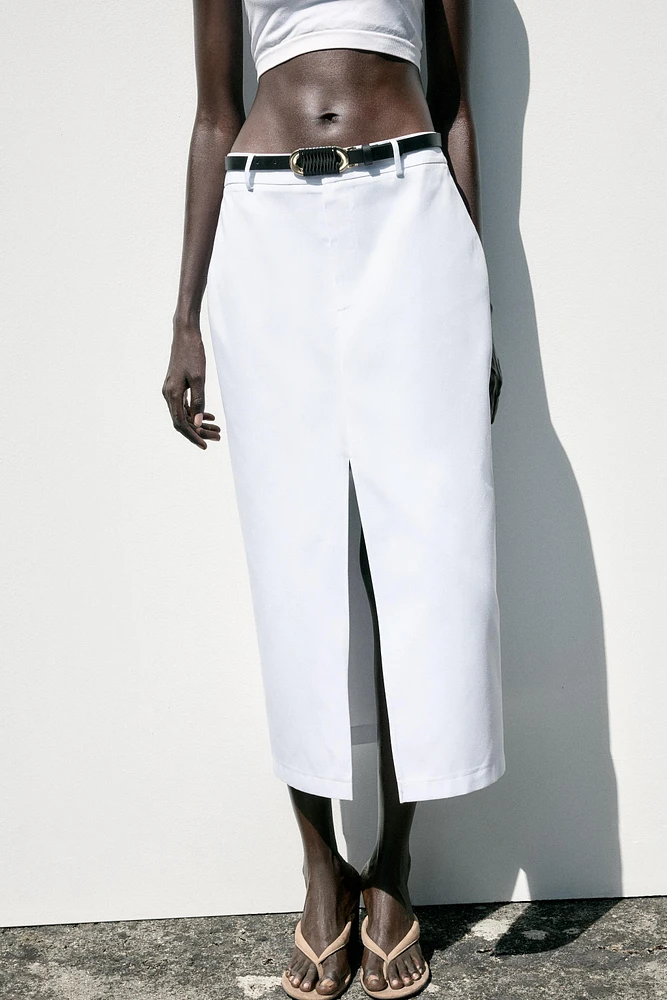 JUPE MIDI DROITE CEINTURE
