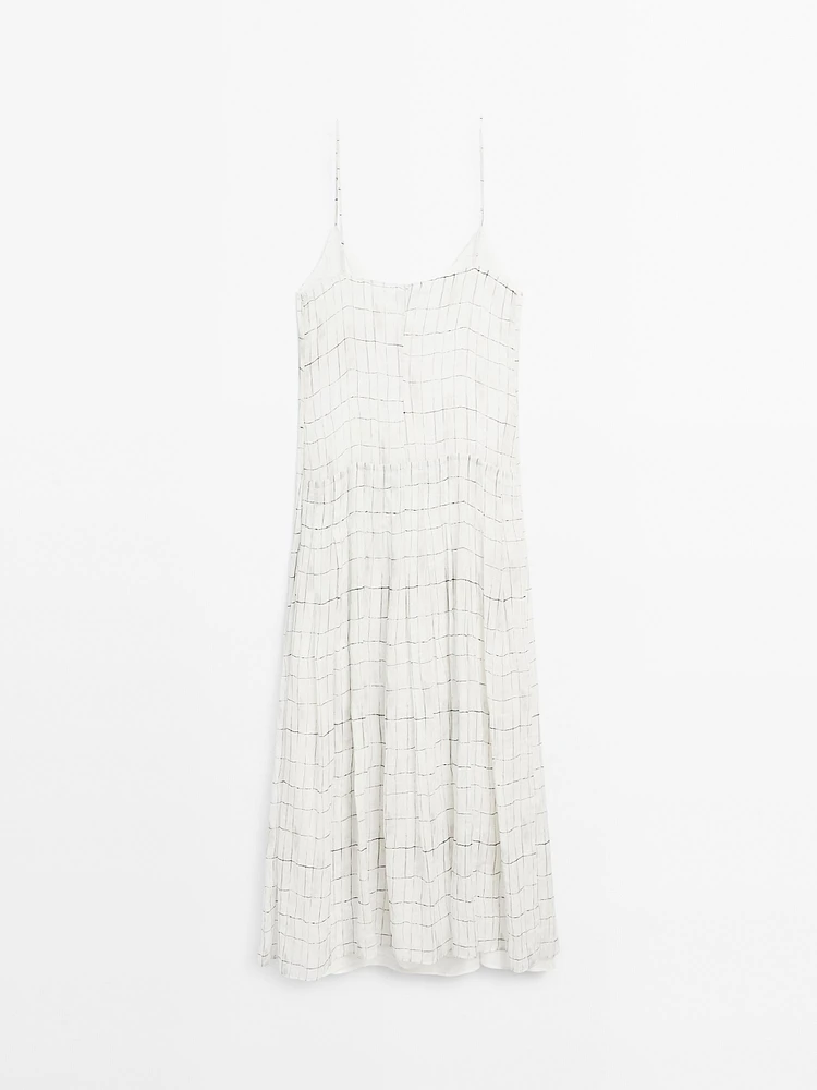 Robe midi ample à carreaux