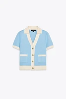 VESTE EN MAILLE MANCHES COURTES