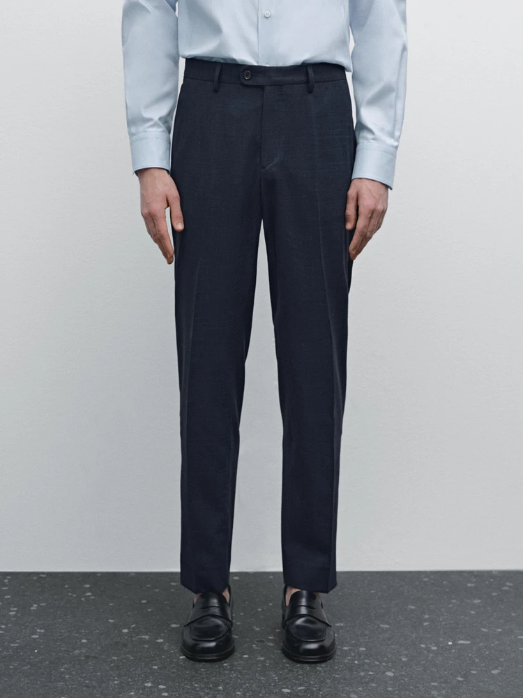 Pantalon de costume en laine mélangée