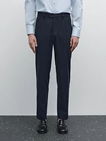 Pantalon de costume en laine mélangée