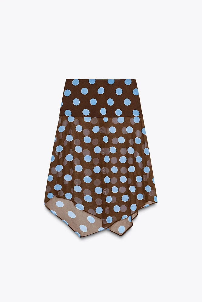 JUPE ASYMÉTRIQUE À POIS