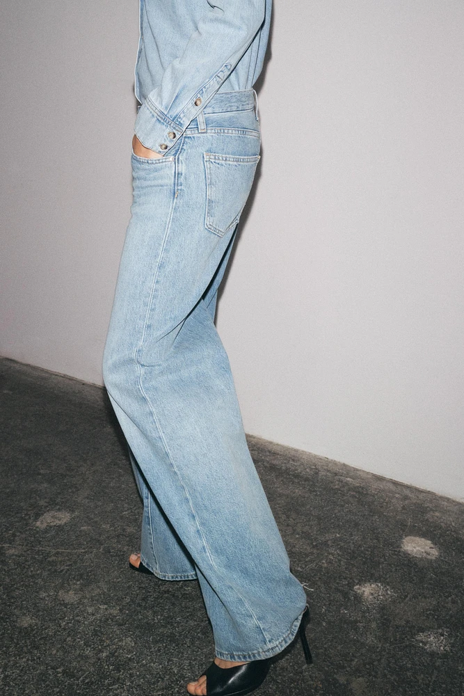 ZW COLLECTION WIDE LEG LOW RISE JEANS