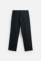 PANTALON STRAIGHT FIT 100 % LIN