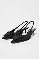 APPLIQUÉ FABRIC SLINGBACK PUMPS