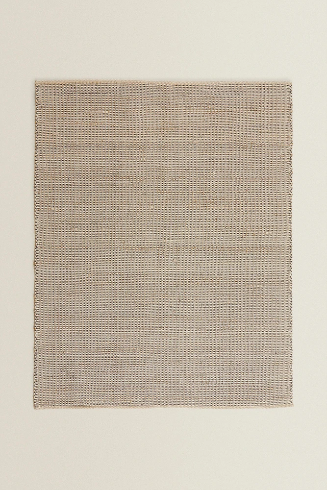 FLECKED RECTANGULAR COTTON JUTE AREA RUG