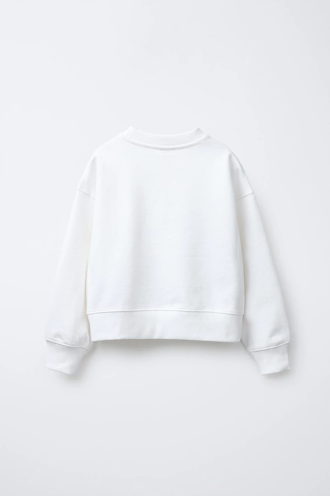 PRINTED CROPPED SWEATSHIRT