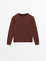 Pull col rond 100 % cachemire