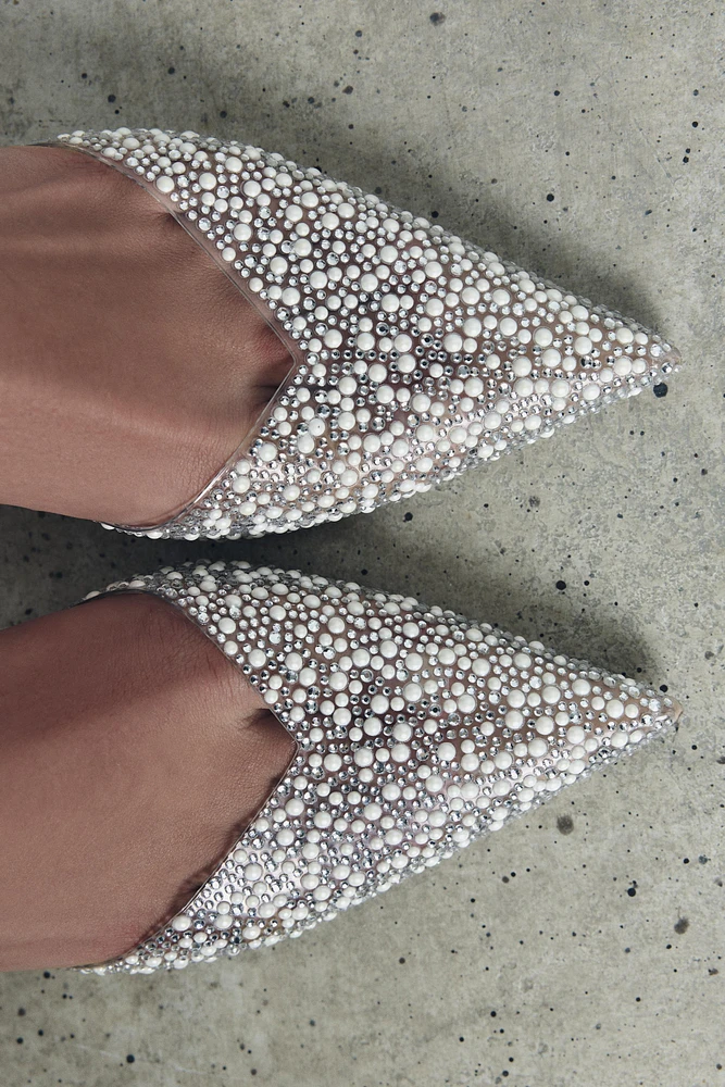 PEARL HEELED SLINGBACKS