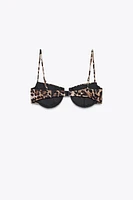 ANIMAL PRINT UNDERWIRE BIKINI TOP