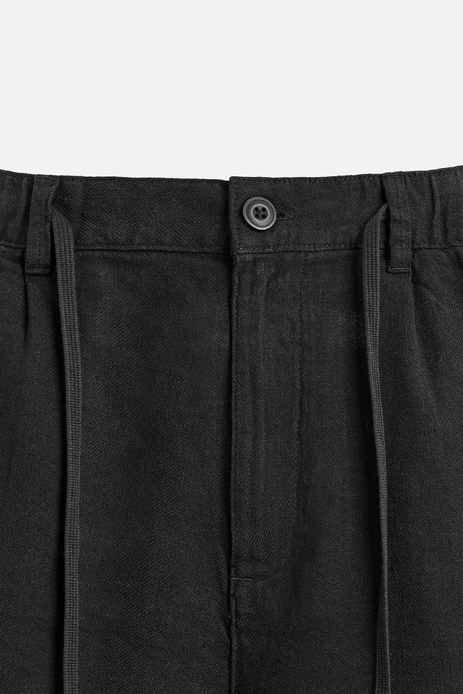 COTTON - LINEN BERMUDA SHORTS