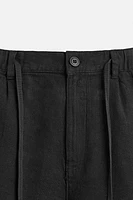 COTTON - LINEN BERMUDA SHORTS