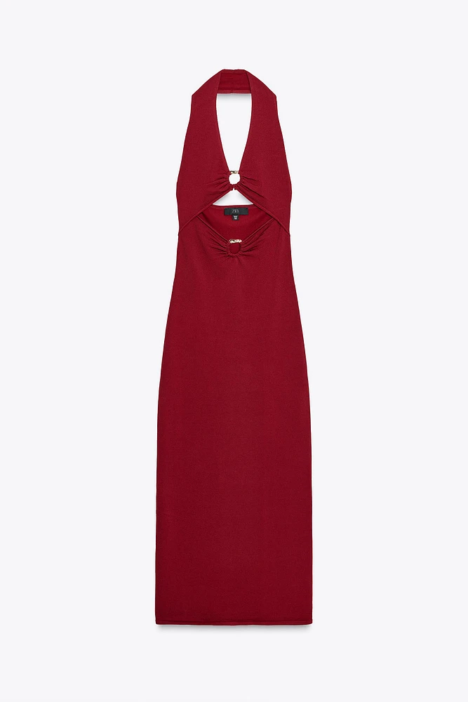 ROBE MI-LONGUE EN MAILLE AJOURÉE