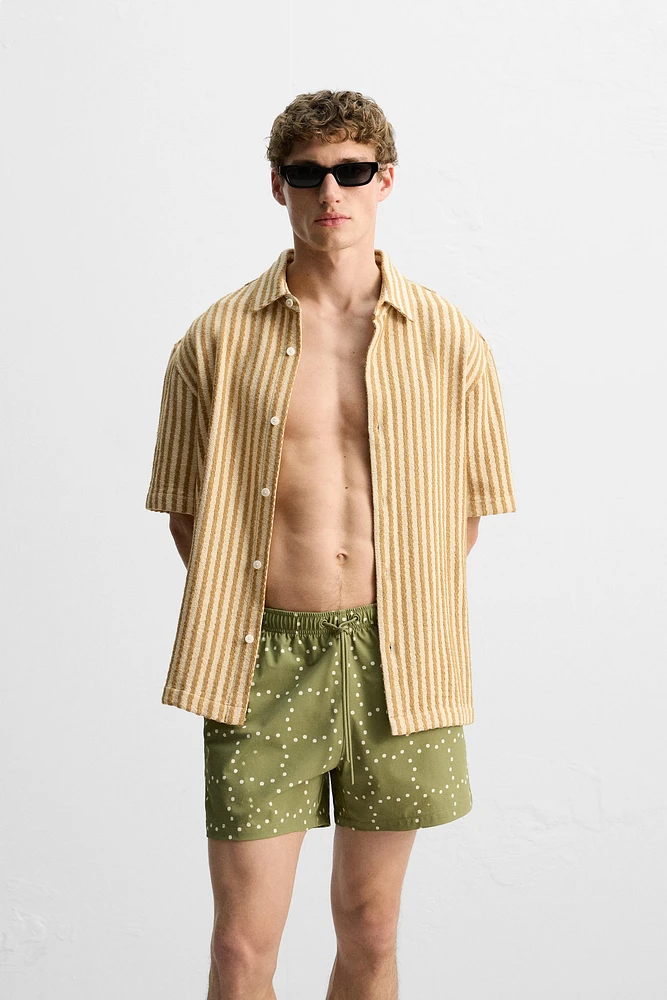 ABSTRACT PRINT MID-LENGTH SWIMSUIT