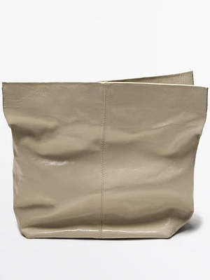 Sac flap craquelé en cuir nappa