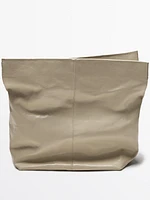 Sac flap craquelé en cuir nappa