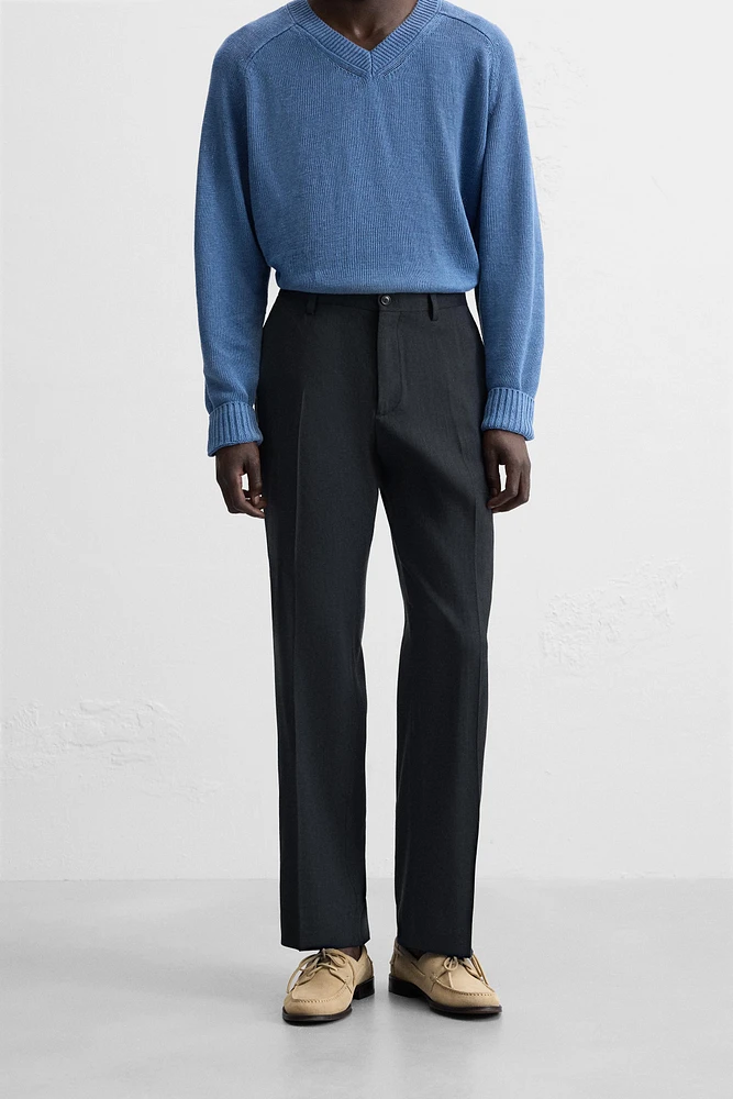 PANTALON DE COSTUME AVEC CHANVRE - LAINE