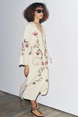 EMBROIDERED FLORAL DRESS ZW COLLECTION