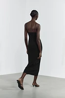 RUCHED MIDI DRESS
