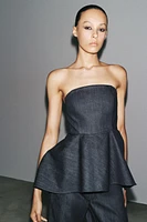 TOP BANDEAU EN DENIM ZW COLLECTION