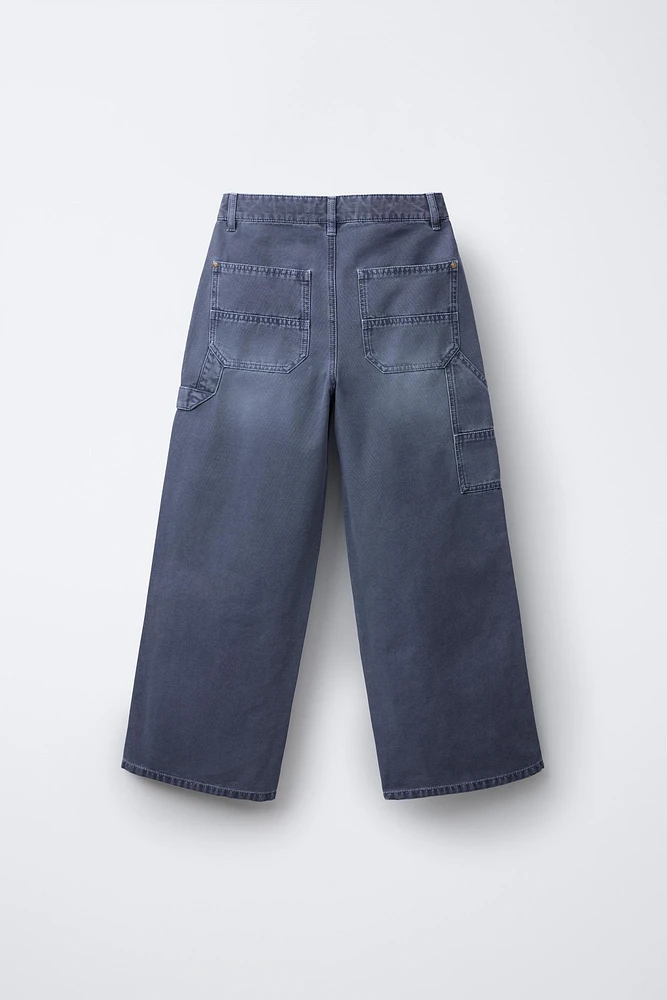 WIDE LEG CARPENTER CANVAS PANTS