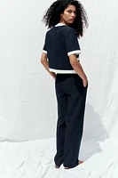 SHORT SLEEVE BLAZER WITH CONTRAST WELT