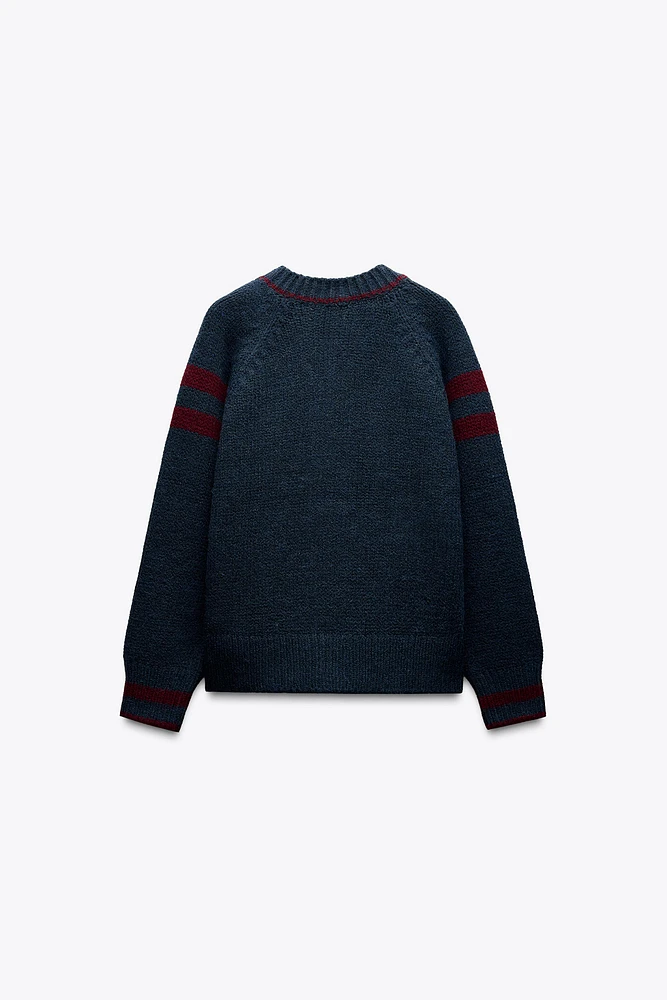 COMBINATION KNIT CARDIGAN