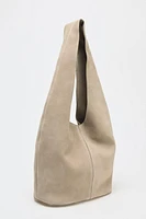 SPLIT LEATHER SHOULDER BAG