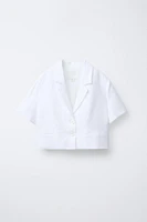 CROPPED 100% LINEN BLAZER