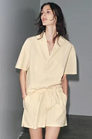 TOPSTITCHED POPLIN SHIRT