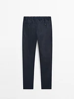100% linen regular fit trousers