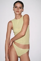 POINTELLE TOP WITH SATIN BOW