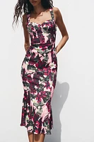 GODET FLORAL DRESS
