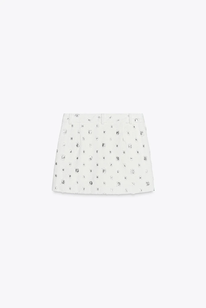 JUPE-CULOTTE À SEQUINS