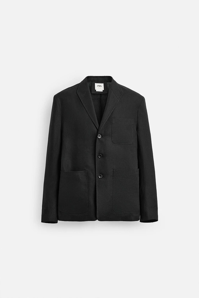 BLAZER RELAXED FIT COSTUME 100 % LIN ÉDITION LIMITÉE