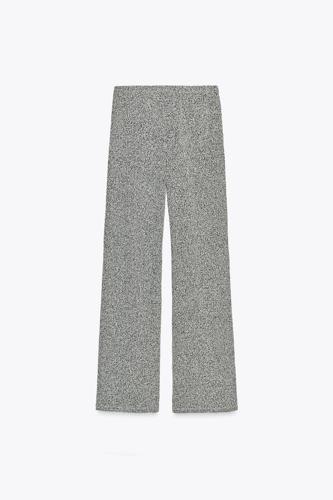 BOUCLÉ WIDE LEG PANTS