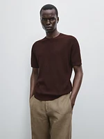 Textured knit short sleeve T-shirt