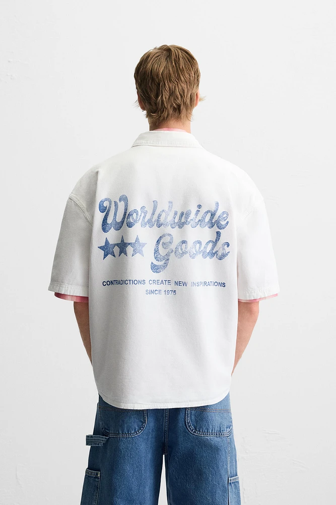 CHEMISE BRODÉE EN MATIÈRES VARIÉES