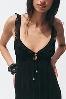 ROBE MI-LONGUE LINGERIE FIL MÉTALLISÉ