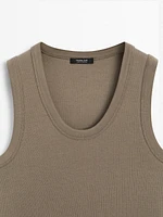 Cotton blend round neck T-shirt