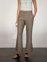 100% linen flare fit trousers