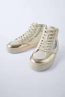 METALLIC HIGH-TOP SNEAKERS