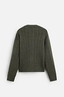 TEXTURED WEAVE WOVEN CARDIGAN