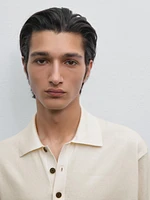 100% cotton regular fit knit polo shirt